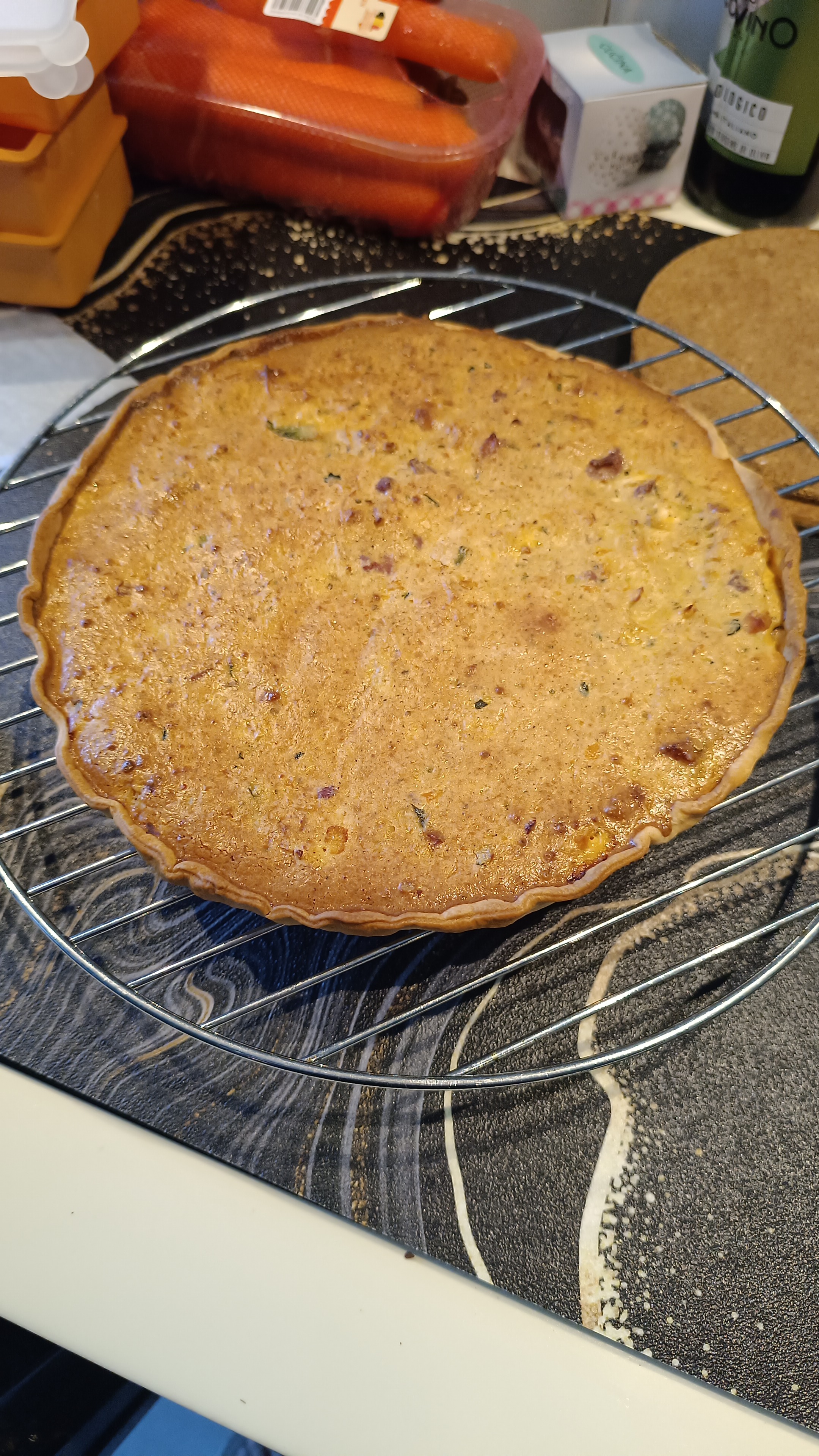 Hartige Quiche met Kip, Spekjes en Courgette (Lactosevrij)